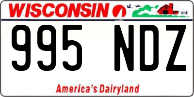 WI license plate 995NDZ