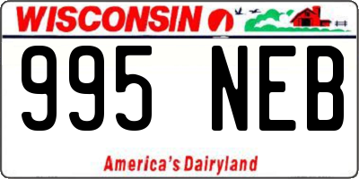 WI license plate 995NEB