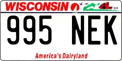 WI license plate 995NEK