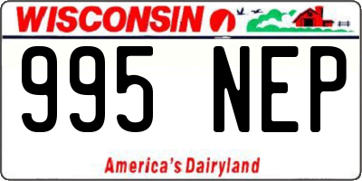 WI license plate 995NEP