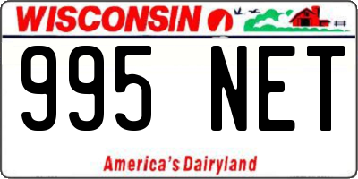 WI license plate 995NET