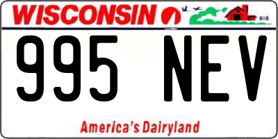 WI license plate 995NEV
