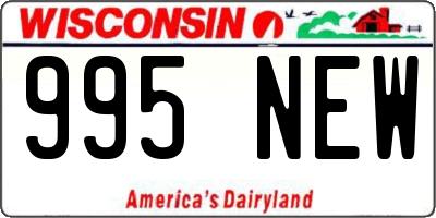 WI license plate 995NEW