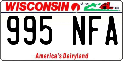 WI license plate 995NFA
