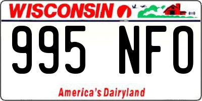 WI license plate 995NFO