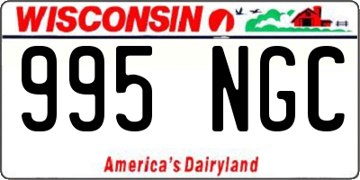 WI license plate 995NGC