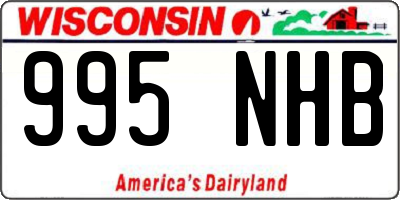 WI license plate 995NHB