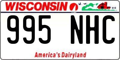 WI license plate 995NHC