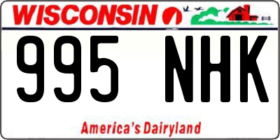 WI license plate 995NHK