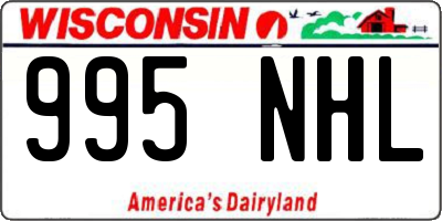 WI license plate 995NHL