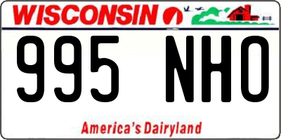 WI license plate 995NHO