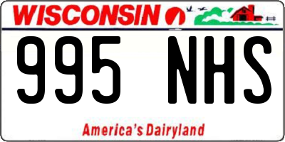 WI license plate 995NHS