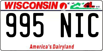 WI license plate 995NIC