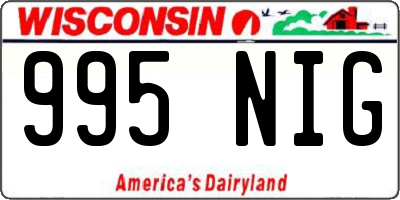 WI license plate 995NIG