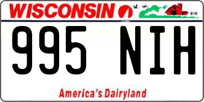 WI license plate 995NIH