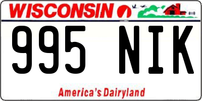 WI license plate 995NIK