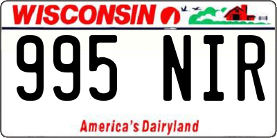 WI license plate 995NIR