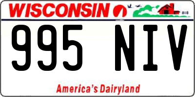 WI license plate 995NIV