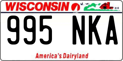 WI license plate 995NKA