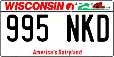 WI license plate 995NKD