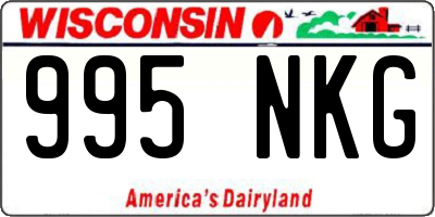 WI license plate 995NKG