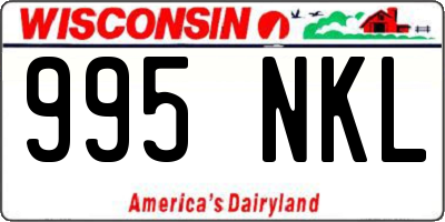WI license plate 995NKL