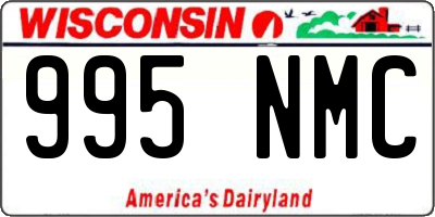 WI license plate 995NMC