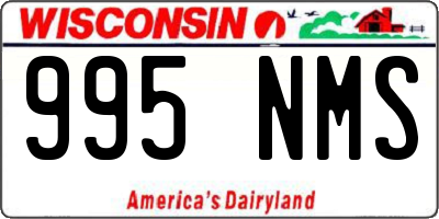 WI license plate 995NMS