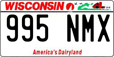 WI license plate 995NMX