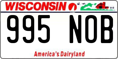 WI license plate 995NOB