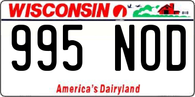 WI license plate 995NOD