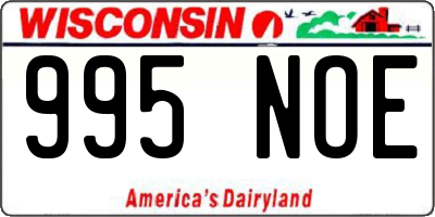 WI license plate 995NOE