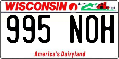 WI license plate 995NOH