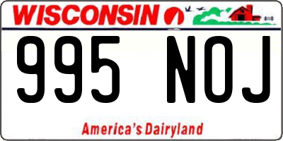 WI license plate 995NOJ