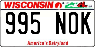 WI license plate 995NOK