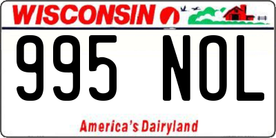 WI license plate 995NOL