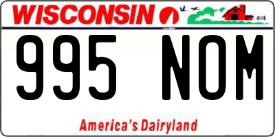 WI license plate 995NOM