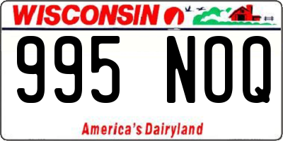 WI license plate 995NOQ