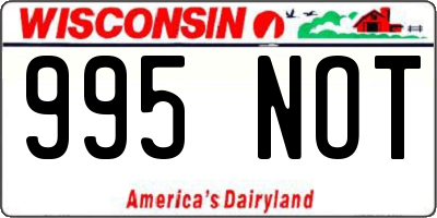 WI license plate 995NOT