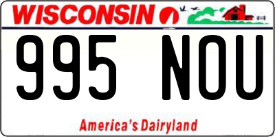 WI license plate 995NOU
