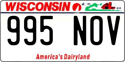 WI license plate 995NOV