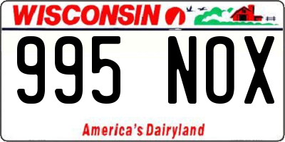 WI license plate 995NOX
