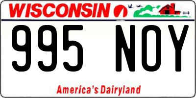 WI license plate 995NOY