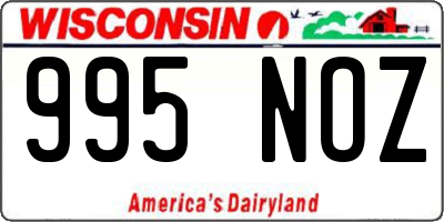 WI license plate 995NOZ