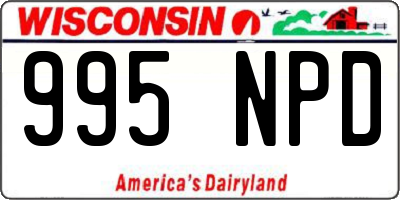 WI license plate 995NPD