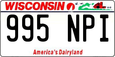 WI license plate 995NPI