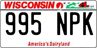 WI license plate 995NPK