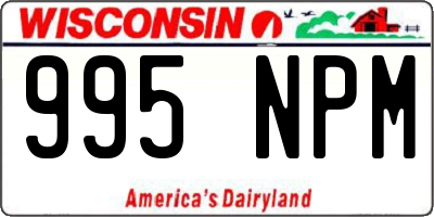 WI license plate 995NPM