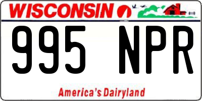 WI license plate 995NPR