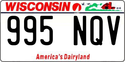 WI license plate 995NQV